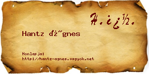 Hantz Ágnes névjegykártya